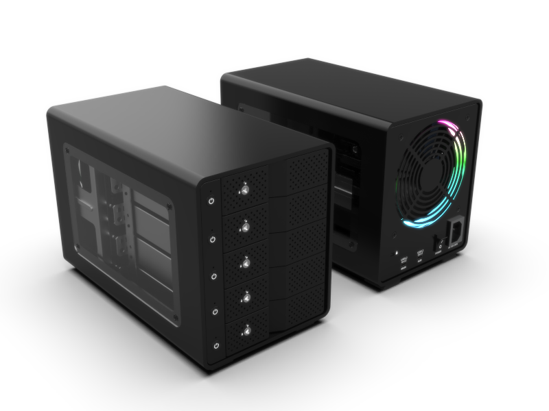 RGB 5 Bay 3.5" SATA HDD Enclosure